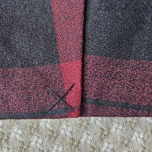 Chadwick's Red Black Buffalo Plaid Versatile Belted Peplum Blazer Jacket - Picture 5 of 11